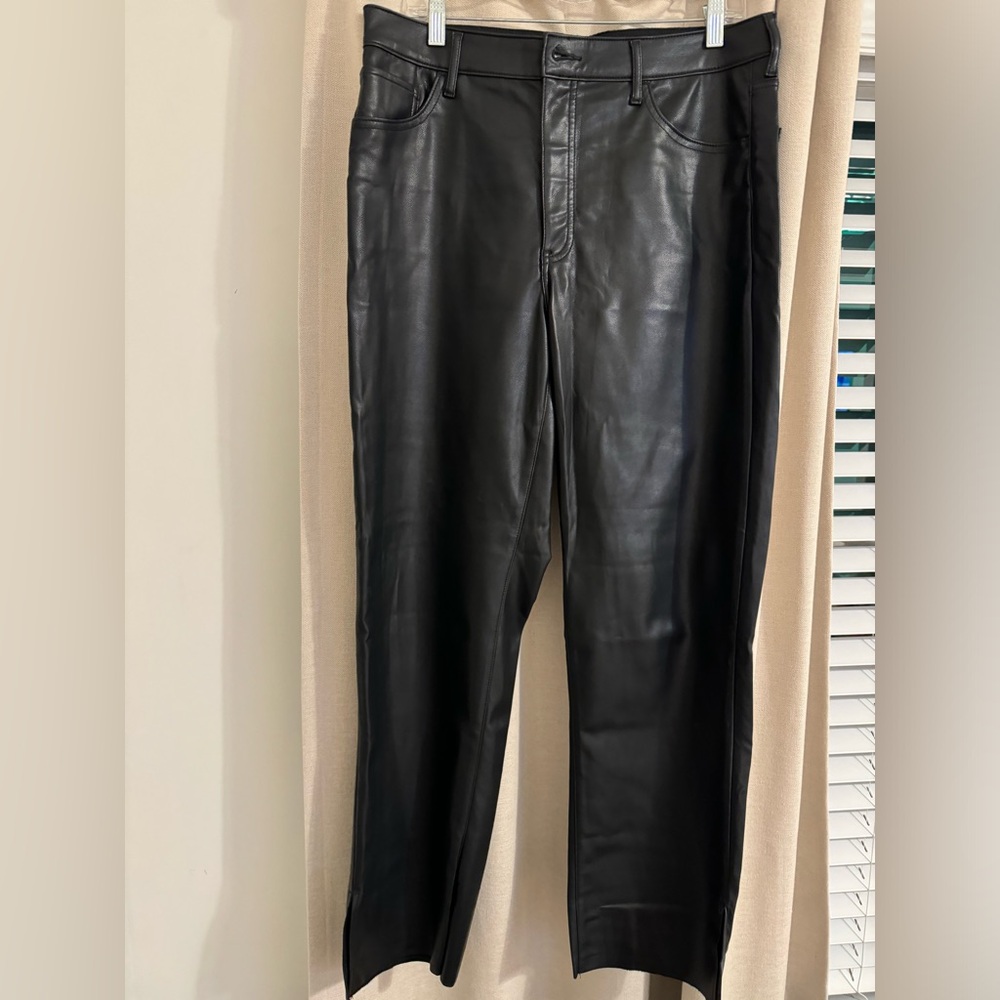 Express Leather Straight Leg Pant